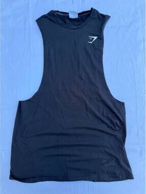 Gymshark Cutoff Tank Black Men's Size S - Good